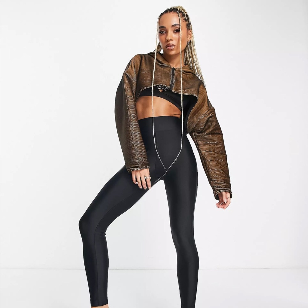 Nike Air Jordan 23 Engineered reversible cropped hoodie in black and brown